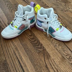 Moschino Couture Women's Patent Leather And Glitter Sneakers